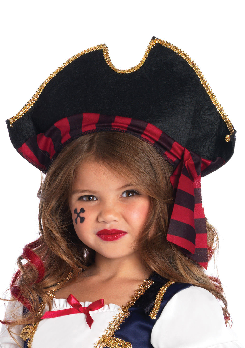 Girl’s 2 PC Caribbean Pirate Costume, Includes Dress with Attached Belt and Pirate Hat