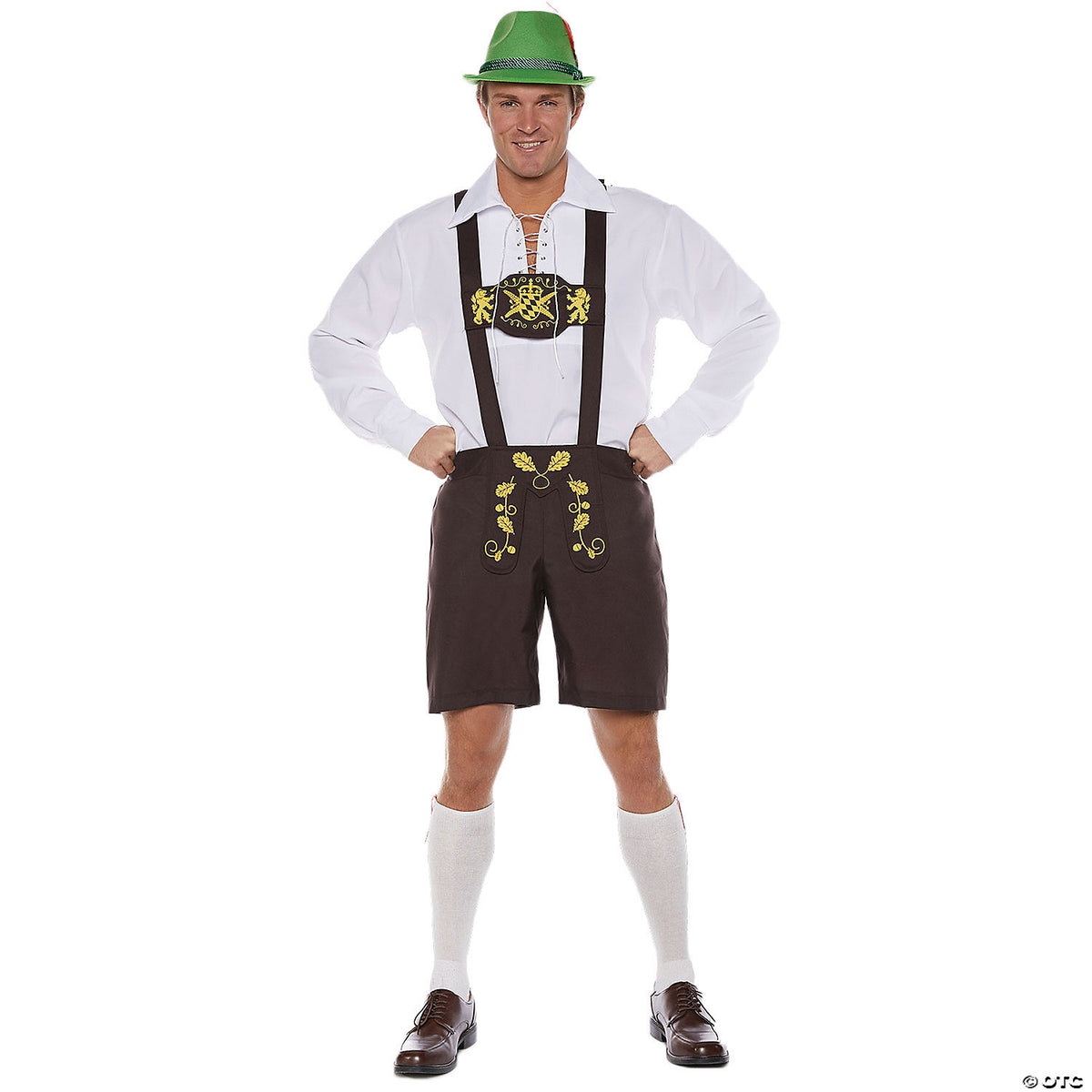 Men's Brown Lederhosen Costume - Size Standard